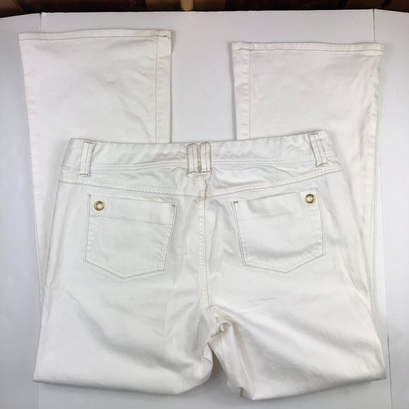 Tommy Hilfiger White High Waist Boot Cut American Freedom Denim Jeans Timeless - Picture 12 of 16